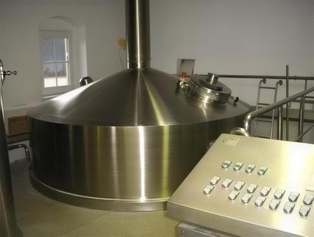 Edelstahl-Sudhaus der Brauerei Specht
